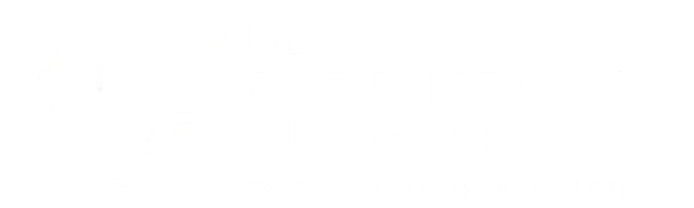 Logo del Centro de Actualización Integral CAI en versión blanca